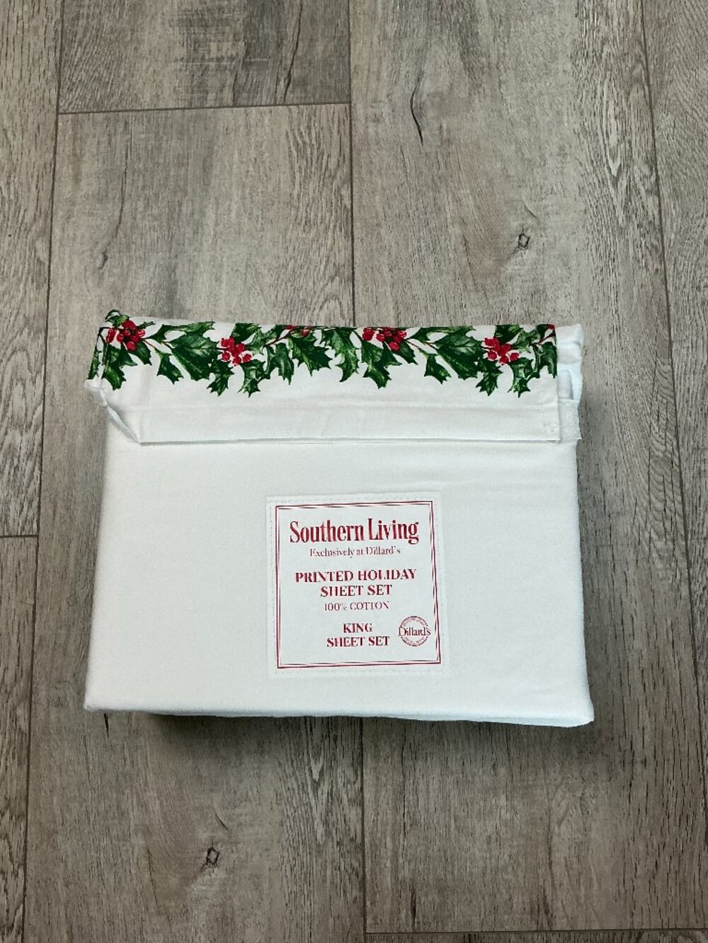 Southern Living Christmas King Sheet Set - Holiday Set, 400 Thread Count Cotton